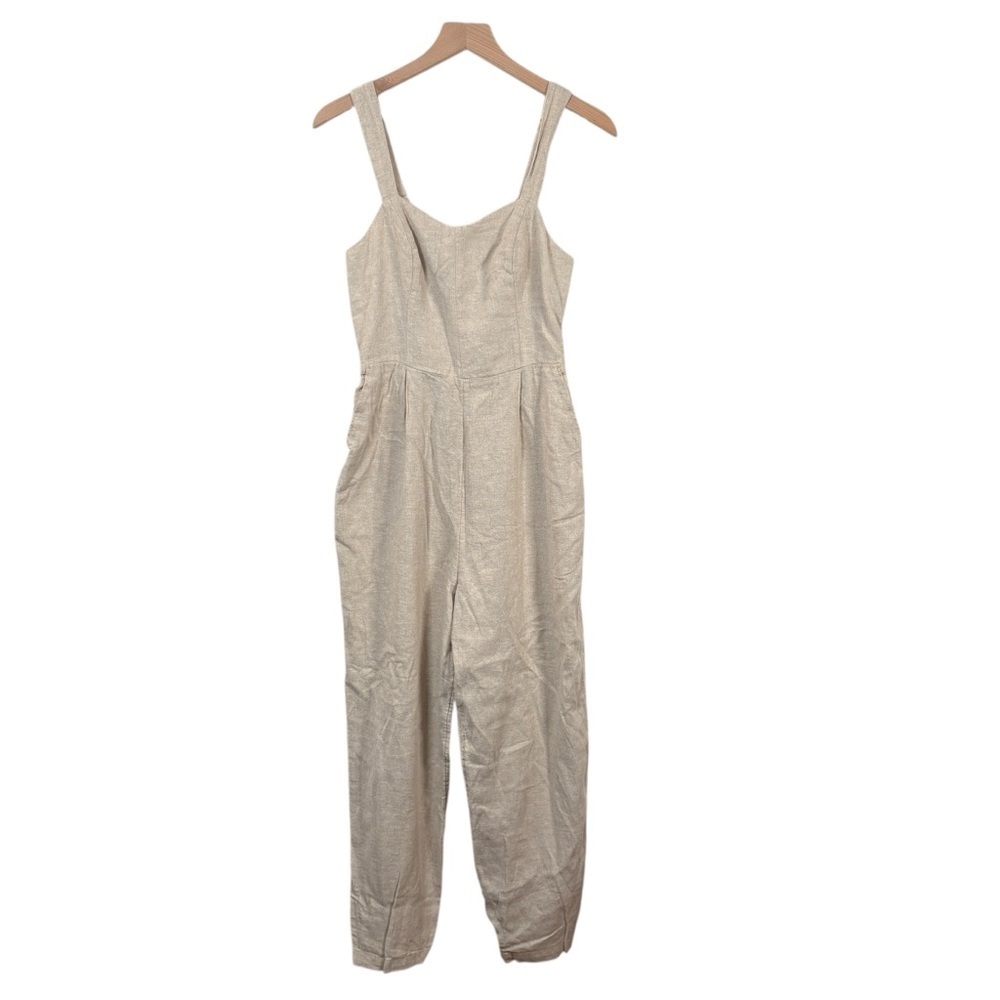 Old Navy Linen & Viscose Cream One Piece Jumpsuit Womens Small